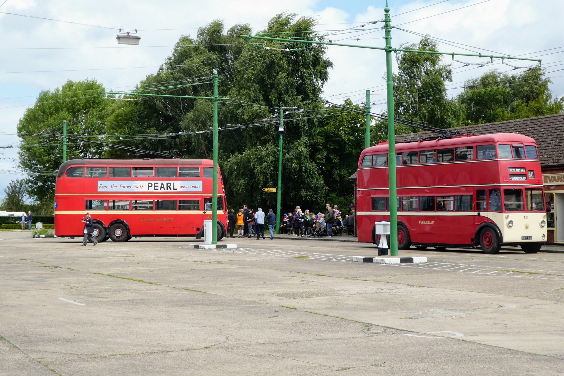 Two trolleybuses at the Sandtoft musem