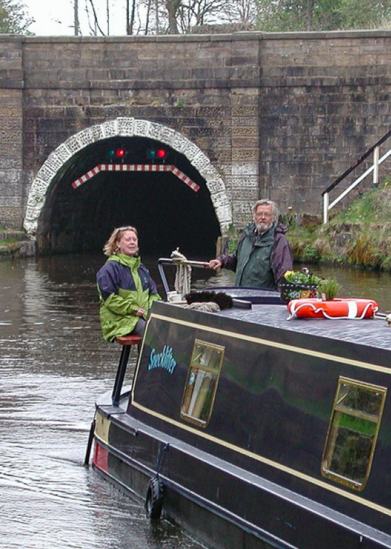 Elizabeth Holloway and husband leaving Foulridge Tunnel on the Leeds and Liverpool Canal