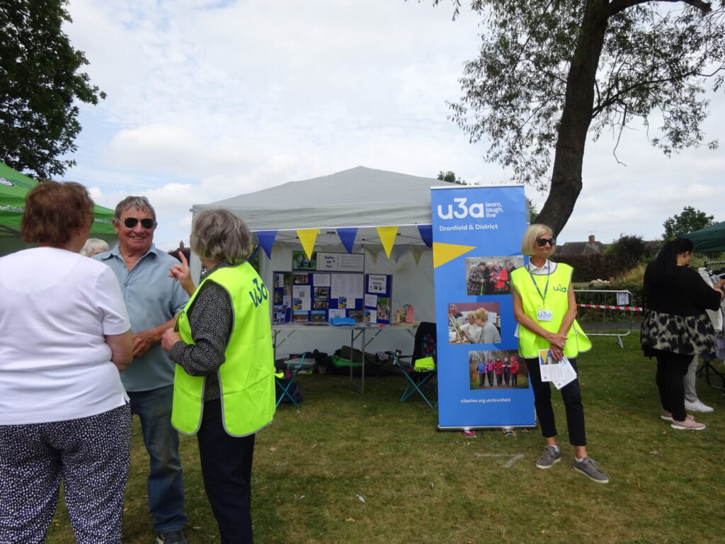 DDu3a gazebo and display boards at an event