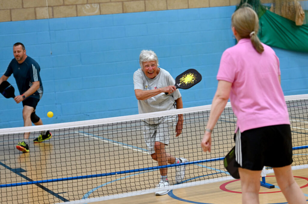people playing pickleball